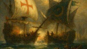 Battle of Lepanto; Holy League defeats the Ottomans